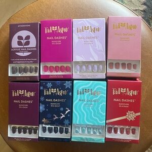 Red Aspen Nail Dashes Bundle Mixed Sets Press On Nails Kit (10+ Nails Each)